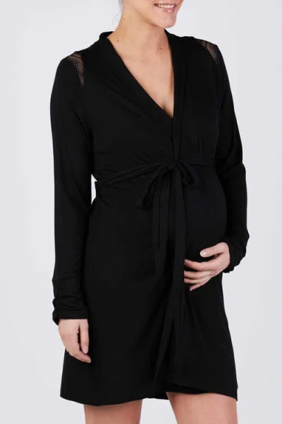 Cache Coeur Serenity Maternity Negligee In Black
