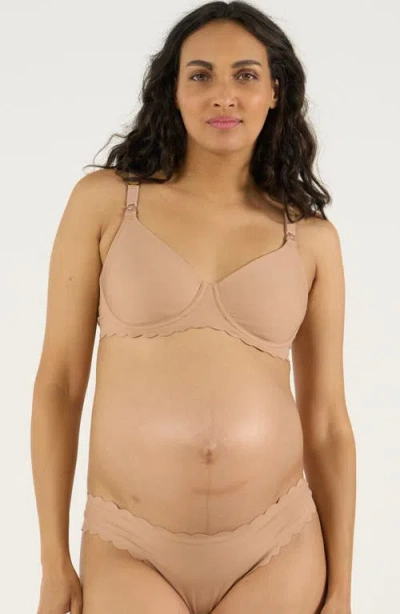 Cache Coeur Skin Invisible Maternity And Nursing Bra C/d Cup In Brown