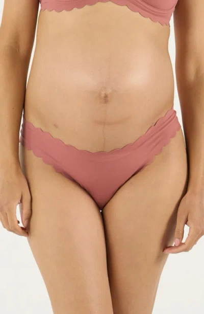 Cache Coeur Skin Low Waist Maternity Tanga In Pink