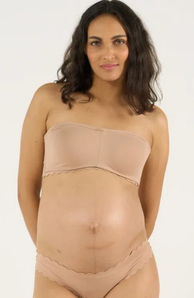 Cache Coeur Skin Maternity And Nursing Invisible Bandeau Bra  Dd/3d Cup In Brown