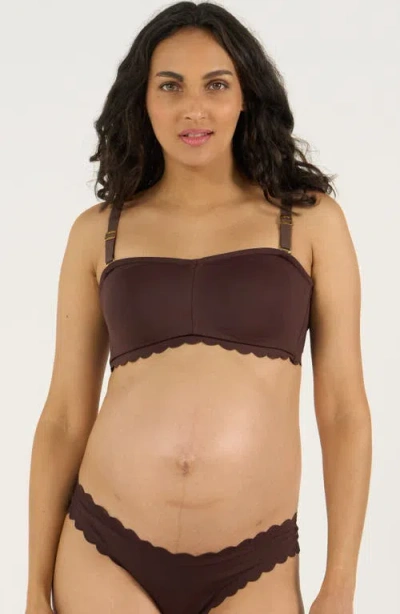 Cache Coeur Skin Maternity And Nursing Invisible Bandeau Bra  Dd/3d Cup In Brown