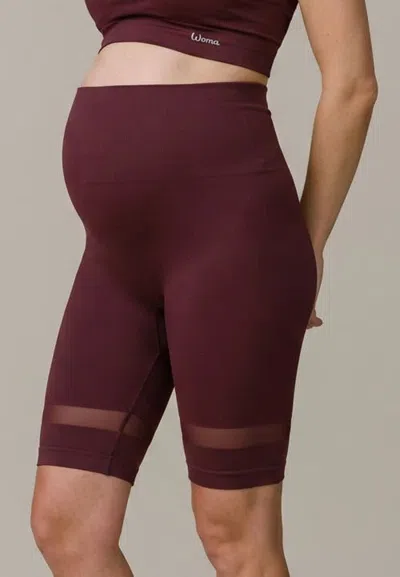 Cache Coeur Sport And Maternity Bike Short In Burgundy