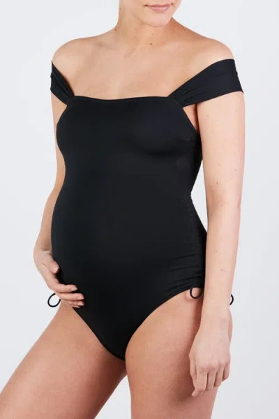 Cache Coeur Toscane Maternity Swimwear In Black