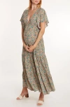 Cache Coeur Victoria Maternity And Nursing Maxi Dress In Multi