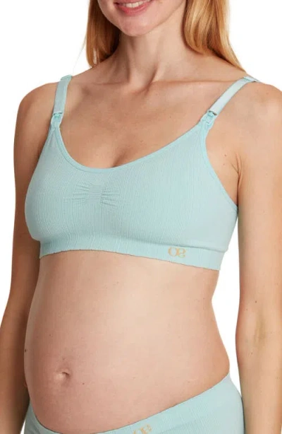 Cache Coeur Zoé Seamless Maternity And Nursing Bra In Blue