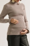 Cache Couer Dorothée Maternity & Nursing Sweater In Brown