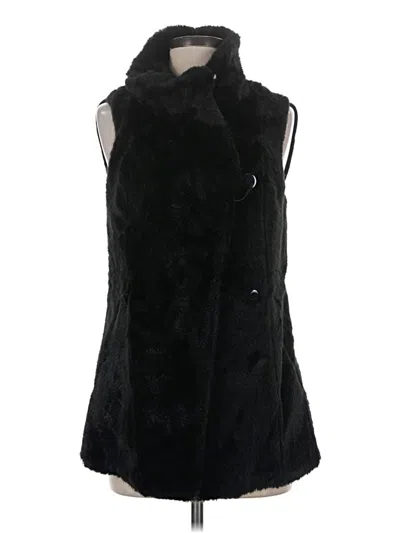 Pre-owned Caché Faux Fur Vest In Black