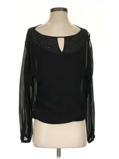 Pre-owned Caché Long Sleeve Blouse In Black