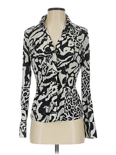Pre-owned Caché Long Sleeve Blouse In Black
