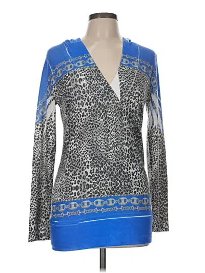 Pre-owned Caché Long Sleeve Blouse In Blue