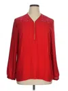 Caché Long Sleeve Blouse In Red