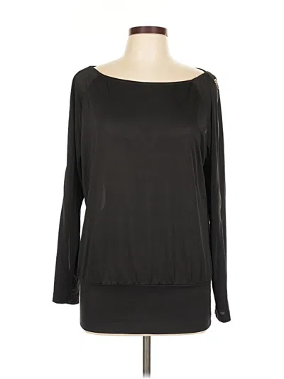 Pre-owned Caché Long Sleeve Top Black Boatneck Tops