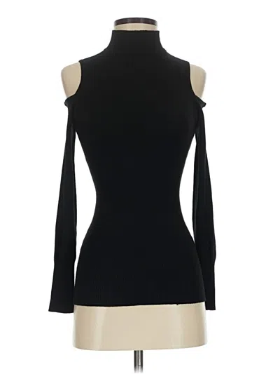 Pre-owned Caché Long Sleeve Top Black Cold Shoulder Neckline Tops