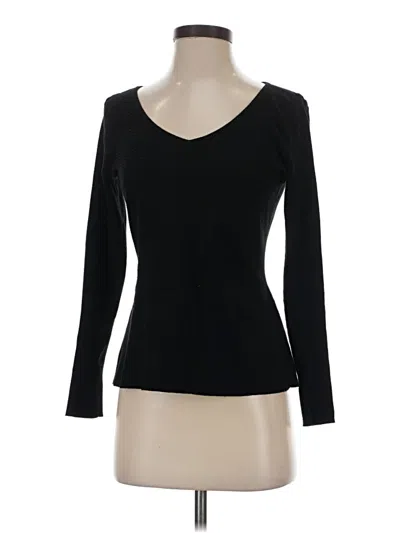 Pre-owned Caché Long Sleeve Top Black Sweetheart Neckline Tops
