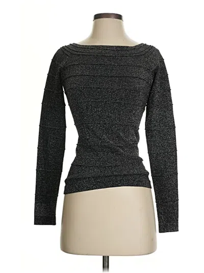 Pre-owned Caché Long Sleeve Top Gray Boatneck Tops