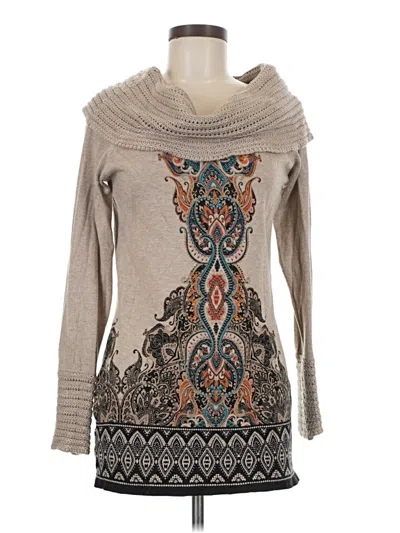 Pre-owned Caché Pullover Sweater In Tan
