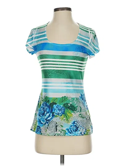 Pre-owned Caché Short Sleeve T-shirt In Blue