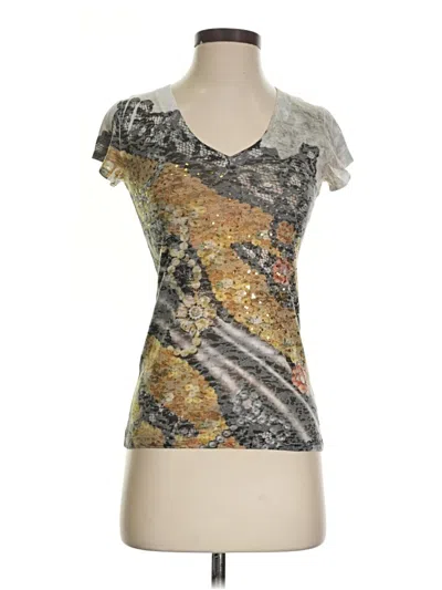 Pre-owned Caché Short Sleeve T-shirt In Silver