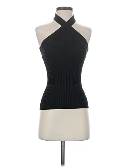 Pre-owned Caché Silk Cardigan Sweater In Black