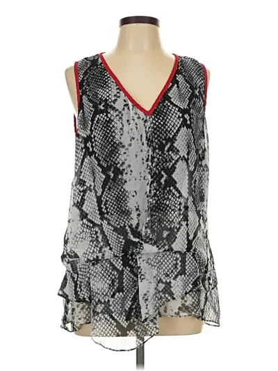 Pre-owned Caché Sleeveless Blouse In Silver