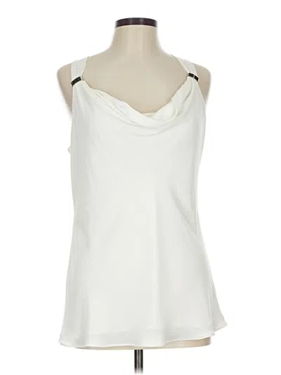 Pre-owned Caché Sleeveless Blouse In White