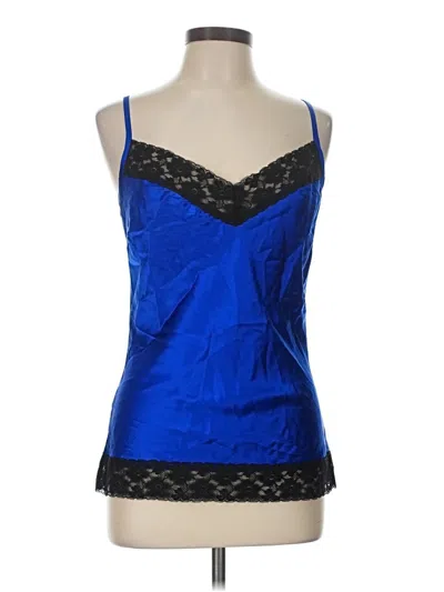 Pre-owned Caché Sleeveless Silk Top Blue Sweetheart Neckline Tops