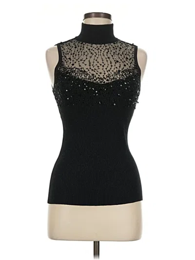 Pre-owned Caché Sleeveless Top Black Halter Neckline Tops