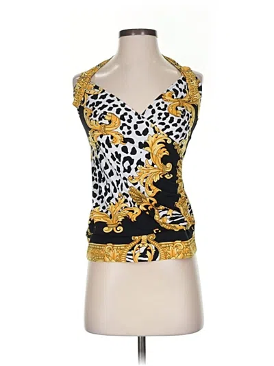 Pre-owned Caché Sleeveless Top Gold Halter Neckline Tops