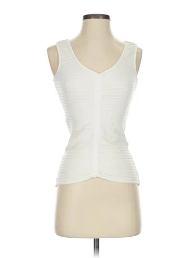 Pre-owned Caché Sleeveless Top Ivory Sweetheart Neckline Tops In White