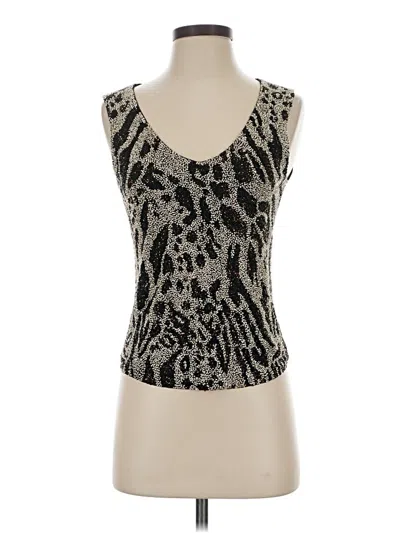 Pre-owned Caché Sleeveless Top Silver Scoop Neck Tops