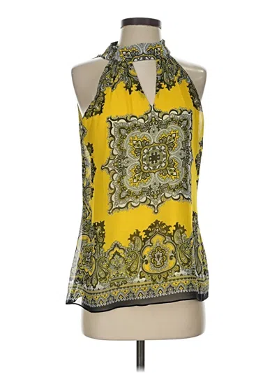 Pre-owned Caché Tank Top Yellow Halter Neckline Tops