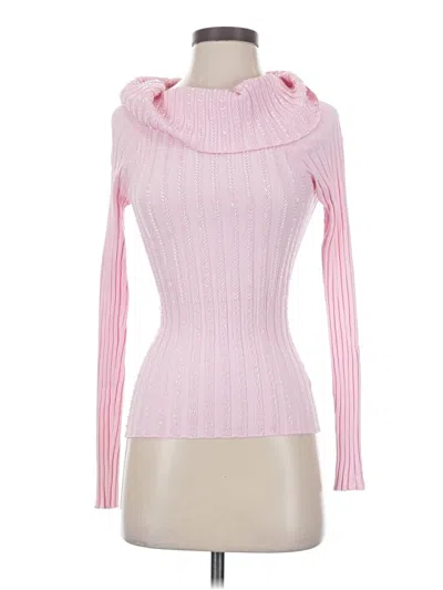Pre-owned Caché Turtleneck Sweater In Pink