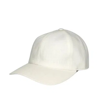 Cachemio Women's White Linen Baseball Cap