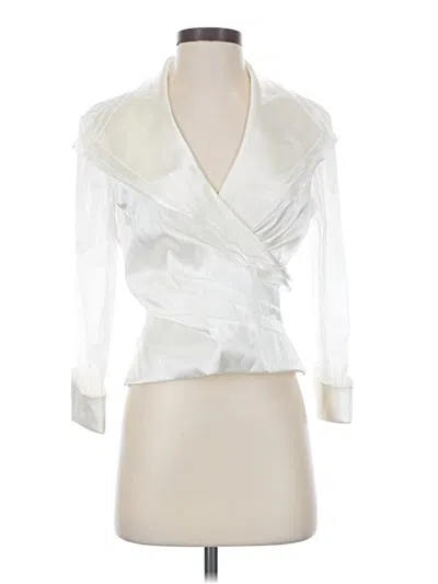 Pre-owned Cachet Long Sleeve Blouse In Ivory