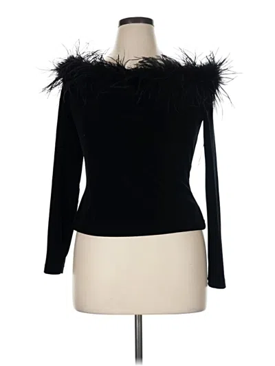 Pre-owned Cachet Long Sleeve Top Black Cowl Neck Tops