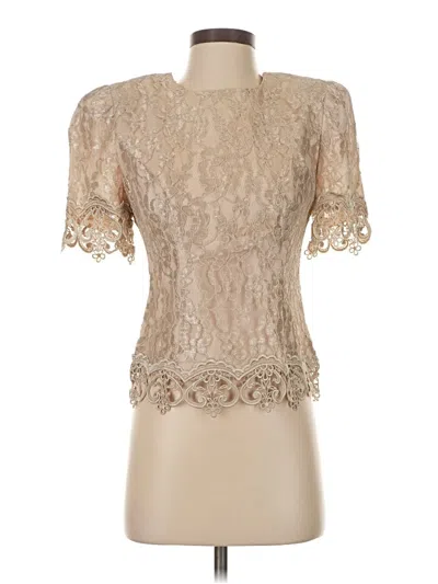 Pre-owned Cachet Short Sleeve Blouse In Brown