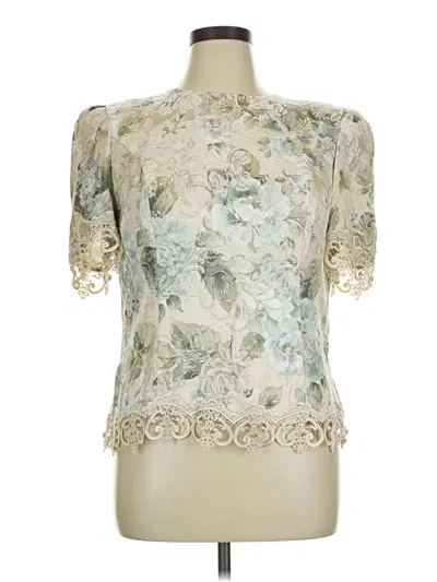 Pre-owned Cachet Short Sleeve Blouse In Ivory