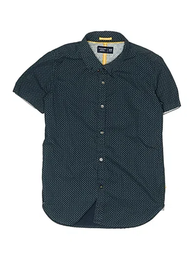 Pre-owned Cactus Boys Kids' Short Sleeve Button Down Shirt In Blue