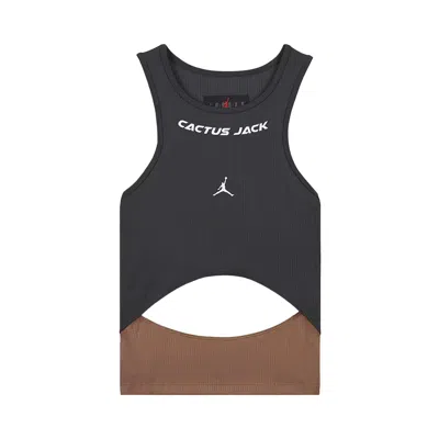 Pre-owned Cactus Jack By Travis Scott Air Jordan X  Women's Tank Top 'dark Smoke Grey' | Women's Size Xl