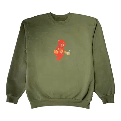 Pre-owned Cactus Jack By Travis Scott Astroworld Tour Skipping Bear Crewneck 'green' | Men's Size S