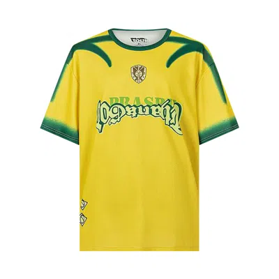 Pre-owned Cactus Jack By Travis Scott Brazil Soccer Jersey 'yellow' | Men's Size L