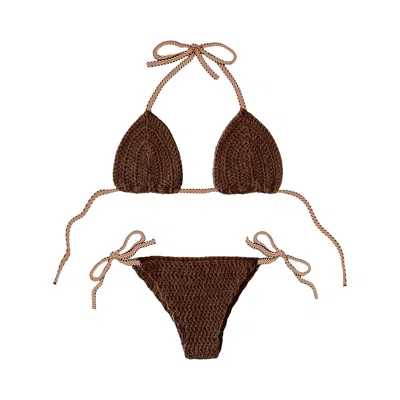 Pre-owned Cactus Jack By Travis Scott Crochet Bikini 'brown' | Women's Size M