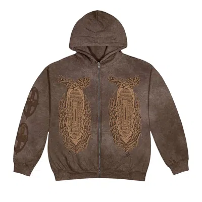 Pre-owned Cactus Jack By Travis Scott God's Country Zip Hoodie 'brown'