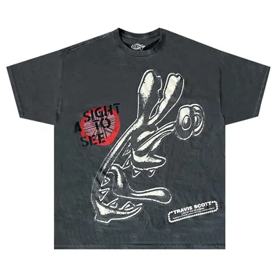 Pre-owned Cactus Jack By Travis Scott O2 Live A Sight To See Tee 'charcoal' In Black