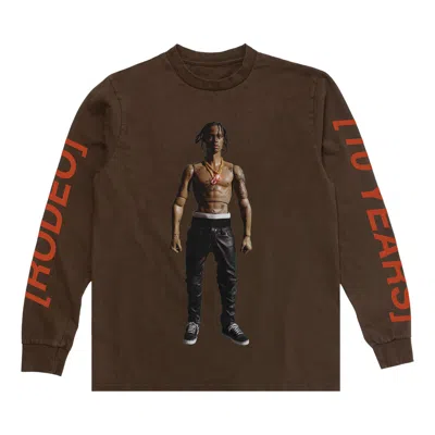 Pre-owned Cactus Jack By Travis Scott Rodeo 10 Years Action Figure Longsleeve 'brown' | Men's Size L