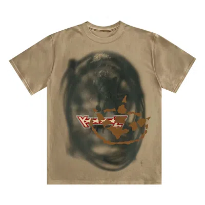 Pre-owned Cactus Jack By Travis Scott Sprayed Short-sleeve Tee 'multicolor' In Tan