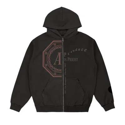 Pre-owned Cactus Jack By Travis Scott X Audemars Piguet Split Logo Zip-up Hoodie 'black'