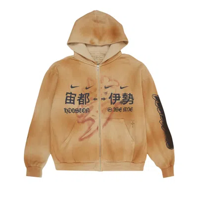 Pre-owned Cactus Jack By Travis Scott X Fragment X Nike Houston To Ise Mie Zip Hoodie 'tan' | Men's Size M In Brown