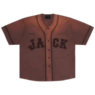 Pre-owned Cactus Jack By Travis Scott X Fragment X Nike Tokyo Jack Retro Baseball Jersey 'brown' | Men's Size