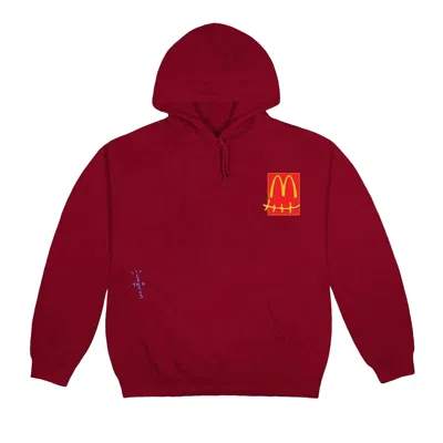 Pre-owned Cactus Jack By Travis Scott X Mcdonald's Live From Utopia Sticker Hoodie 'cardinal' In Red
